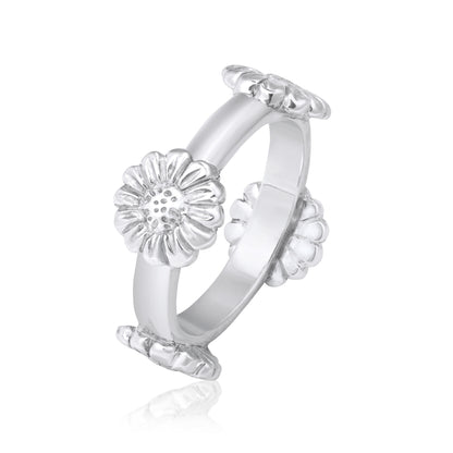 Daisy Quattor Silver Ring