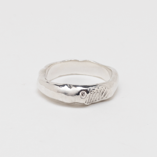 Small Fistral Silver Diamond Ring